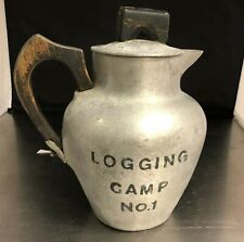 1950's Michigan Logging Lumber History Banner Cast Aluminum Hot Water Pitcher picture