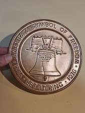 Frankoma Pottery Round Trivet Symbol Of Freedom  6” LB-TR Philadelphia USA Bell picture