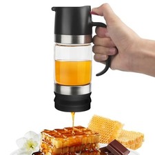 Glass Honey Dispenser,10 OZ Honey Pot with Handle,No Drip Honey Container Jar,Ma picture