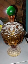 Vintage L.E. Smith Moon Star Candy Jar With Big Cats Eye Marble 🔥 picture