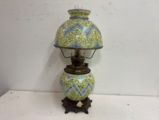 Antique Thomas Webb Moroccan Art Glass Oil Lamp Hand Painted Enamel Victorian picture