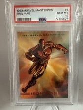 SKYBOX 1993 MARVEL MASTERPIECES #4 IRON MAN PSA 10 (Pop 131) picture