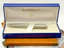 Waterman Pen & Pencil Set Chrome Unused Original box w/papers--1942.25 picture