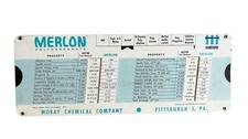 Vintage Mobay MERLON Polycarbonate Thermoplastics Data Chart 1962 Industrial picture