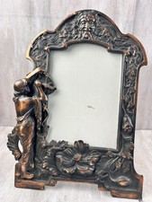 Art Nouveau Cast Iron Picture Frame Bacchus & Maiden Copper Gothic Victorian  picture