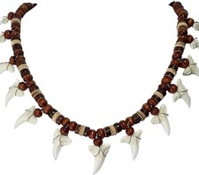 13 Genuine Shark Teeth Necklace for Men, Mako Shark Tooth Necklace, Handmade... picture