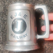 EJ&E Railway J Logo Silver Metal Mug Cup E J & E Railway Metal Mug picture