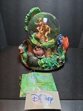 Disney Store TARZAN Snow Globe Plays TWO WORLDS while Animals Spin Around Globe picture