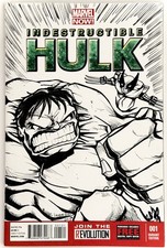 Indestructible Hulk 1 - Blank Sketch Variant w/Original Art by M LocoDuck Duron picture