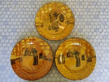 3 Royal Doulton Collectible Plates Noxe Rare Vintage Amber Colour picture