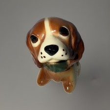 Vintage Planter Ceramic Dog Small Hand Painted Basset Hound Coller￼ picture