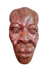 African Tribal Wooden Mask — Hand Carved Heavy Hardwood, Somalia Mogadishu 1993 picture