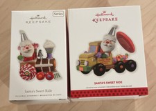 (2) Hallmark Keepsake SANTAS SWEET RIDE Ornaments LOT OF 2 2010-2013  New In Box picture