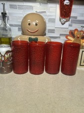 (4) Red Plastic Pizza Hut Cups 16 Oz Cups, Fast Food Collectible picture