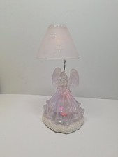 Vintage Sparkling Acrylic Lamp Christmas Angel 11.5” Working picture