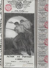 NANTES 1920 * EVOCATIVE AND HISTORIC ACTION OF THE VERRERIES DE VERTOU GRAPHIC DOC picture