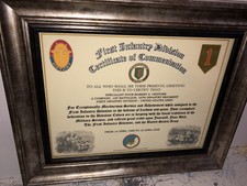 1ST INFANTRY DIVISION / COMMEMORATIVE - CERTIFICATE OF COMMENDATION picture