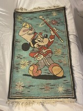 Vintage Disney Mickey Mouse Woven Rug Marching Band Conductor picture