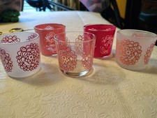 IKEA Granum Pink Floral Flower Modern Design Votive/Tealight Holders - Set of 5 picture