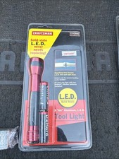 Sears Craftsman Nos Solid State Led Flashlight Rare Red 93660 2-AA Battery picture