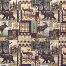 Peters Cabin Stone Moose Upholstery Fabric Mountain Lodge Rustic Tapestry  picture