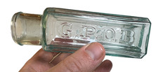 Antique G.P.O.B. General Post Office Bottle Glue Open Pontil British Government picture