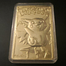 Pokémon Pikachu 24ct Gold Rare Pokémon Card 1999 w/ Plastic Case picture