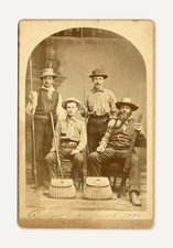 1882 Cabinet Card Photo Fishermen on the Russian Gulch, Mendocino County, CA picture