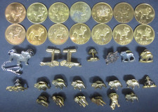 (Lot of 35) Mack Trucks Bulldog ~Yearly Tokens/Lapel Pins/Tie Tacks/Cuff Links picture