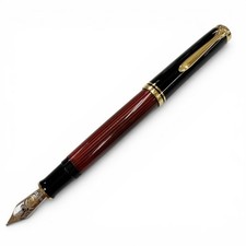 Excellent PERIKAN fountain pen Souverene M800 Red Stripe 18K mens picture