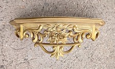 Vintage Mid Century 1965 Gold Baroque Floral Syroco Wall Sconce Shelf picture