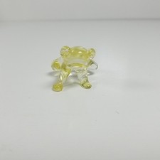 Blown Glass Clear Yellow Frog with Figurine Vintage picture