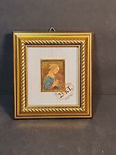 23kt Gold Leaf Madonna Virgin Mary Miniature Framed Art Renaissance Style Ornate picture