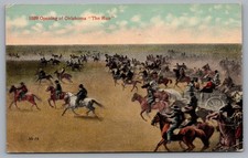 1889 Opening Of Oklahoma The Run People On Horseback DB Posted Postcard TS-191 picture