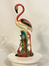 VINTAGE MCM CERAMIC STANDING FLAMINGO  FIGURINE 10” picture