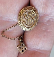Rare 1938 Margaret Washington Vocational School Chatelaine Pin Chain Brooch picture