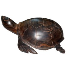 Fully Hand-Carved Rosewood Sea Turtle picture