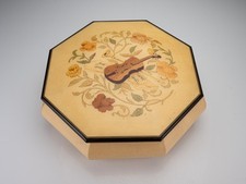 Vtg Jobin Swiss Marquetry Inlay Romance Jewelry Music Box Mozart Glockenspiel picture