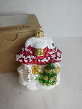 Vintage Sewerynski Glass Christmas House Ornament Mouthblown Poland Hand Painted picture