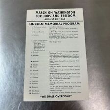 Original MARCH ON WASHINGTON 1963 Program Martin Luther King Jr I HAVE A DREAM picture