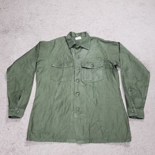 VTG 1976 Vietnam Era OG 107 Military Shirt Cotton Sateen Utility Green 16.5x36 picture