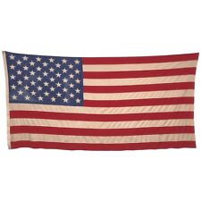 XL Vintage Cotton Sewn Stars American Cloth Flag Embroidered Old Glory USA Large picture
