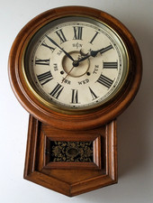 Antique Seikosha Calendar Regulator Wall Clock 8-Day, Time/Strike, Key-wind picture