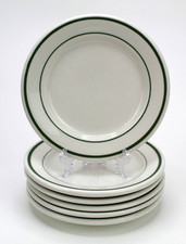 Buffalo China Niagara Green Stripe Bread/Dessert Plates 6.25