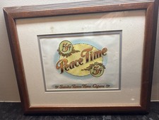 Antique Peace Time Inner Cigar Box Label 5¢ Price Embossed Vintage - FRAMED picture