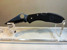 ⁠Vintage Spyderco CLIPIT Delica AUS-8A Serrated Knife Seki Japan BROKEN CLIP picture