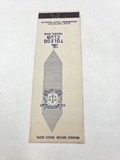 The Toledo Club Ohio Matchbook Cover picture