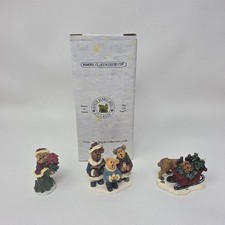 Boyds Bears Kringle's Village Figurines Set of 3 Bears Sleigh Singing picture