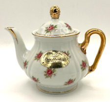 Westwood Imports Fine China Teapot Pure Porcelain 14K Gold Trim Ditsy Rose Japan picture