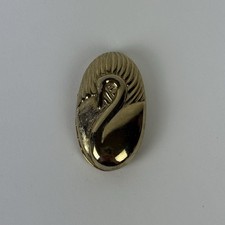 Vintage Pavlova Payot Solid Perfume Compact Gold Swan Oval Hinged - NEW & FULL picture